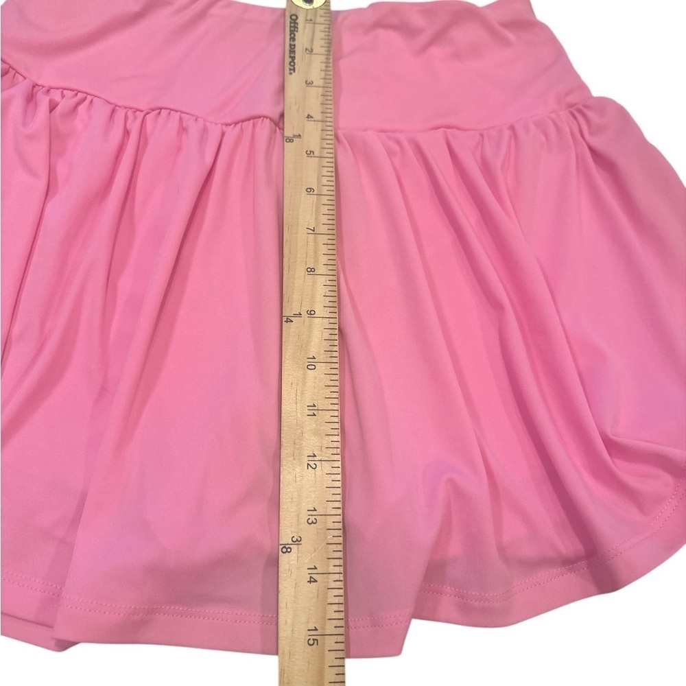 Zenana Tennis Skort Size Large Pink Built In Shorts Pull On Stretch Waistband - Picture 9 of 11
